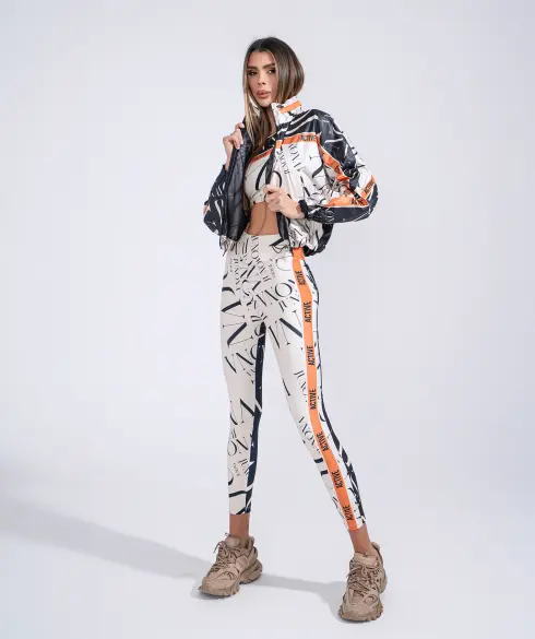 Дамско спортно яке тип ветровка Jfit Orange/Black - 248