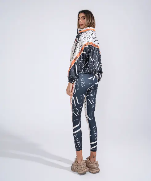 Дамско спортно яке тип ветровка Jfit Orange/Black - 247