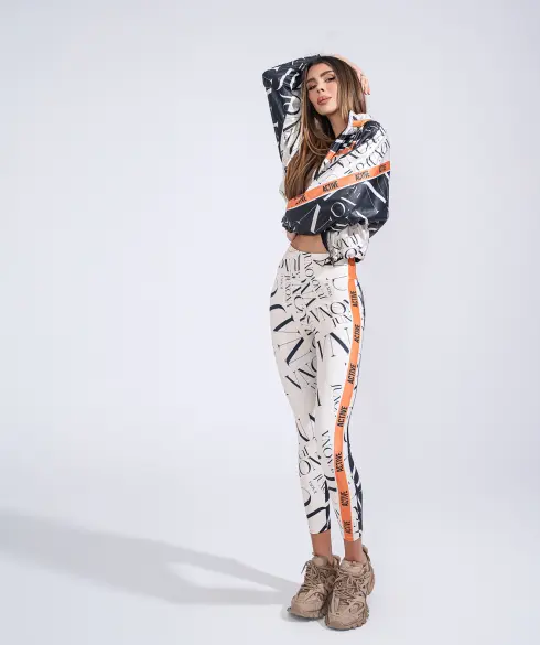 Дамско спортно яке тип ветровка Jfit Orange/Black - 246