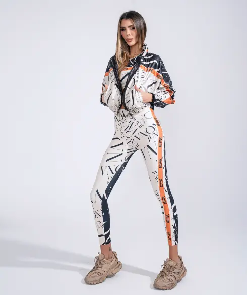 Дамско спортно яке тип ветровка Jfit Orange/Black - 249