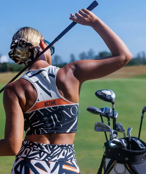 Къс спортен топ Jfit Orange/Black - 356