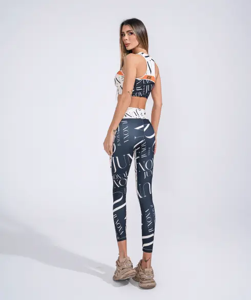 Къс спортен топ Jfit Orange/Black - 291