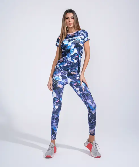 Дамска спортна тениска Jfit Blue/Pink - 35