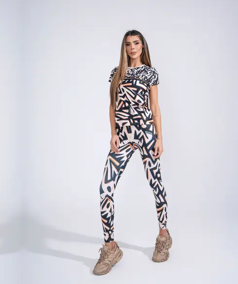 Дамска спортна тениска Jfit Beige/Black - 149