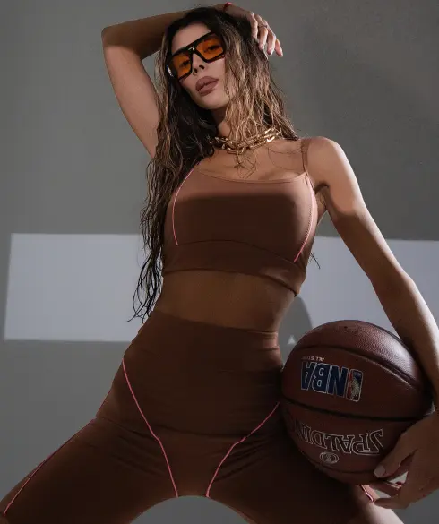 Къс спортен топ с контрастни кантове Jfit LTD - 423