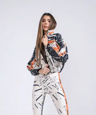 Дамско спортно яке тип ветровка Jfit Orange/Black