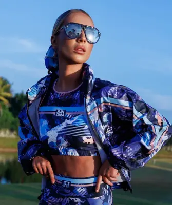 Дамско спортно яке тип ветровка Jfit Blue/Pink